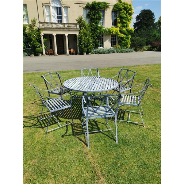 Galvanised Cotswold 1.2m Table Set Waterperry Gardens Oxfordshire